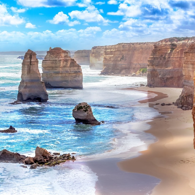 Aerial View Of The Twelve Apostles Cliffs In Australia