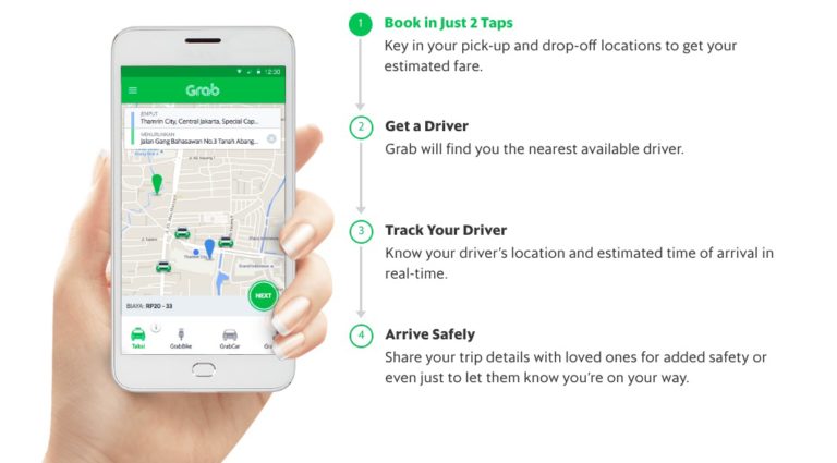 How to use the Grab app taxi Bali