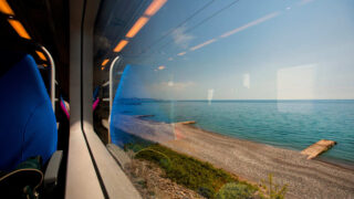 Sea View From Train Window, Train Travel