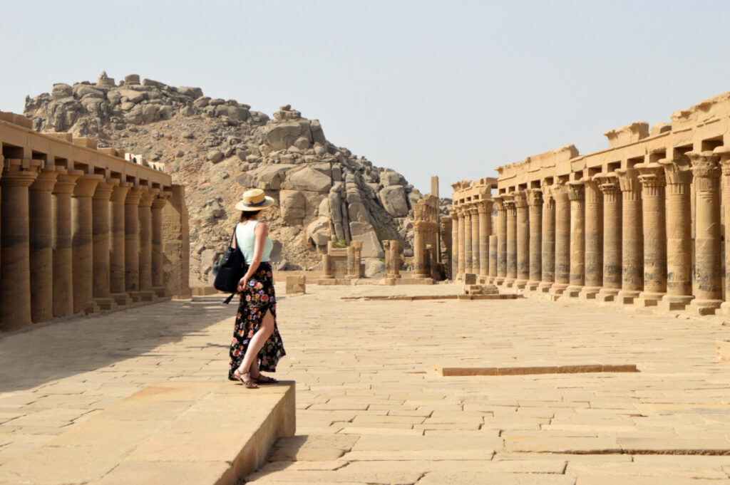 Woman at Philae Temple Egypt