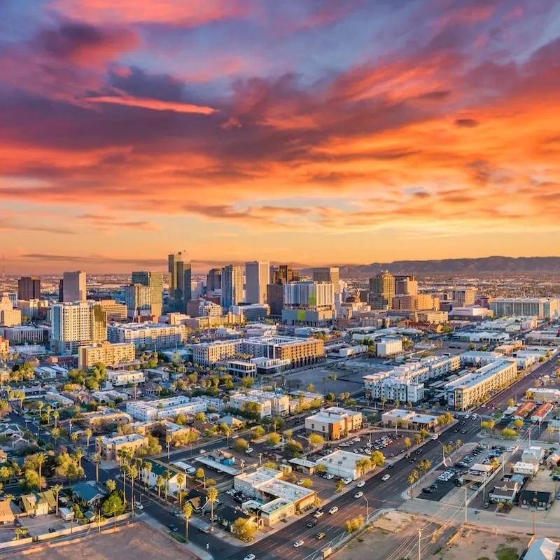 Phoenix,Arizona,Az,Drone,Downtown,Skyline,Aerial