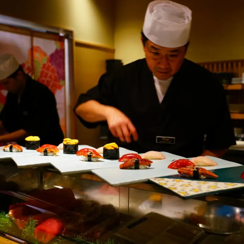 chef preparing sushi in san diego