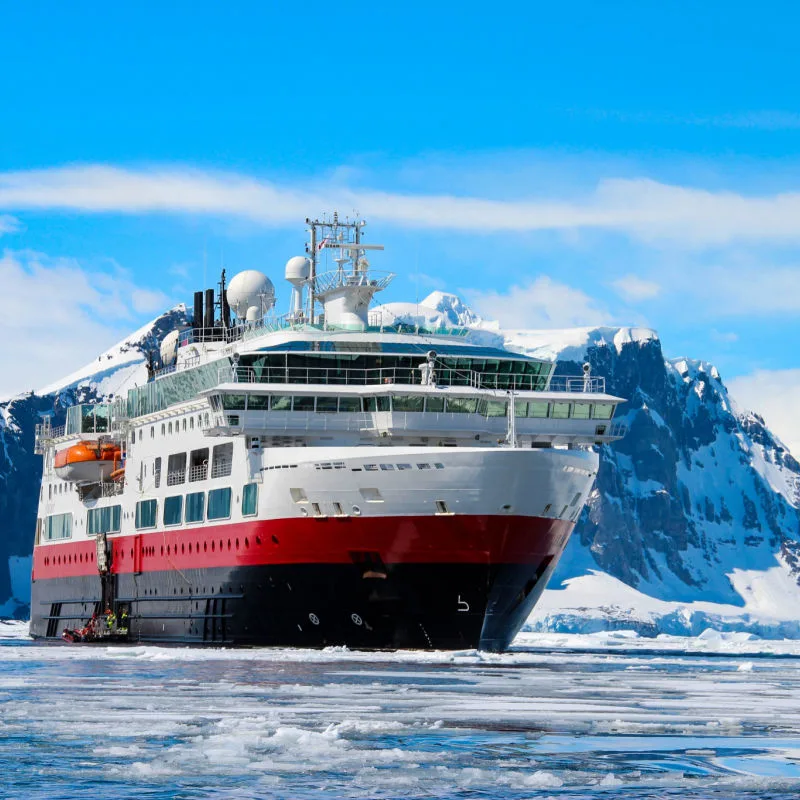 Cruise Ships with Tourists in Antarctica
