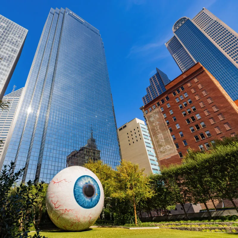downtown Dallas eyeball art