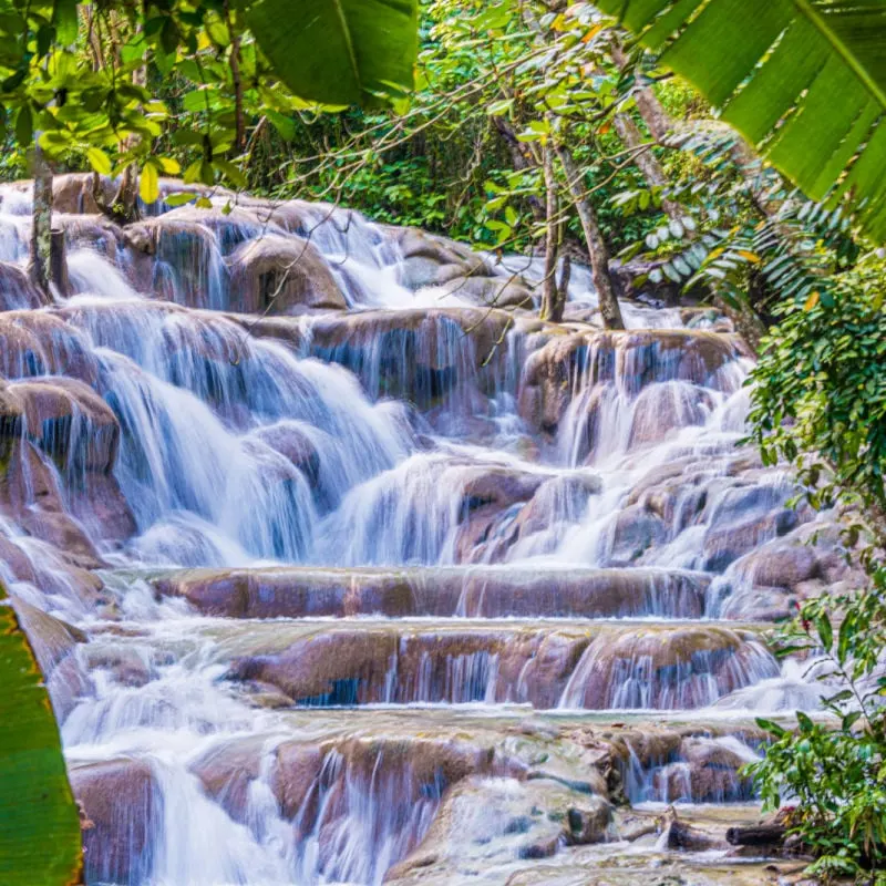dunns river falls near montego bay in jamaica