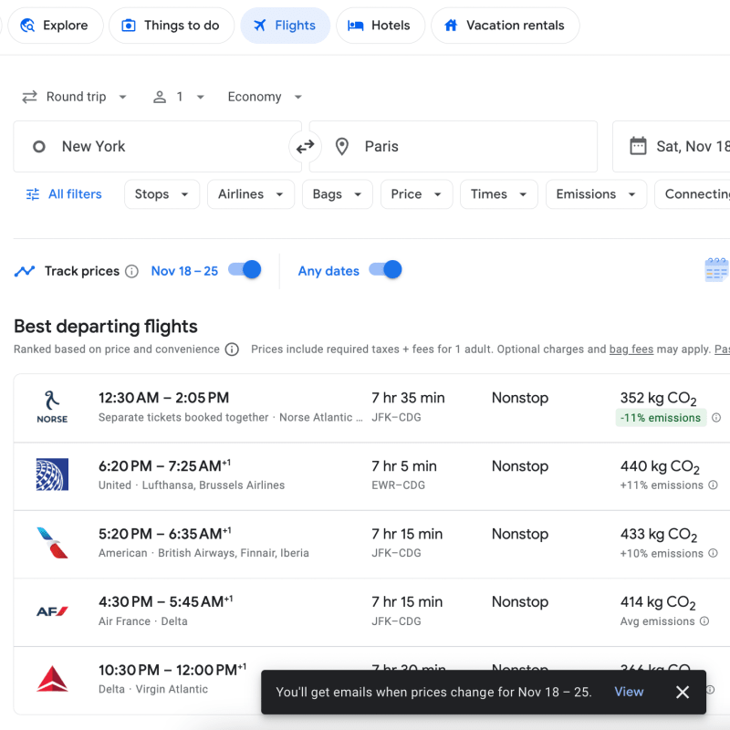 Fare Alerts