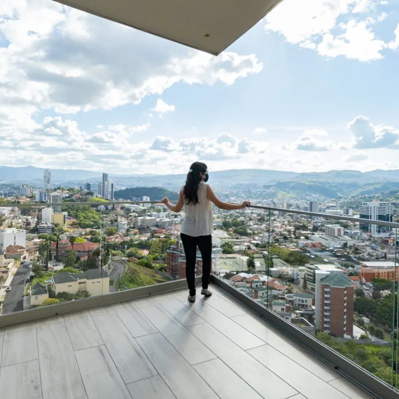 female overlooking tegucigalpa honduras