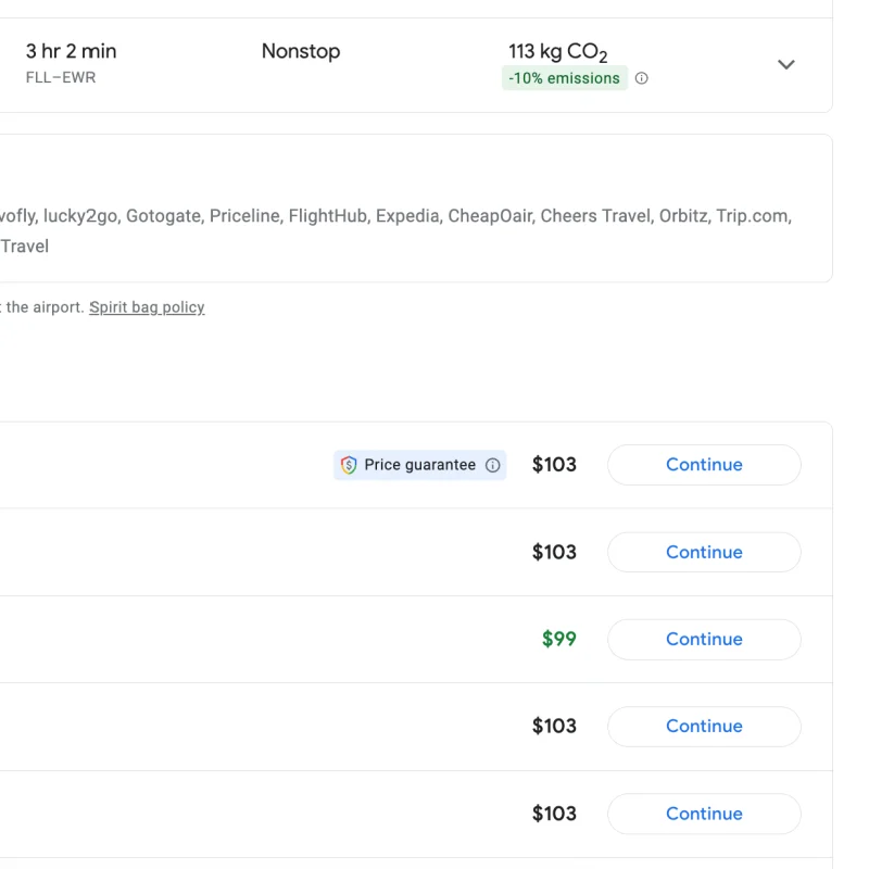 Google Flights Price Guarantee