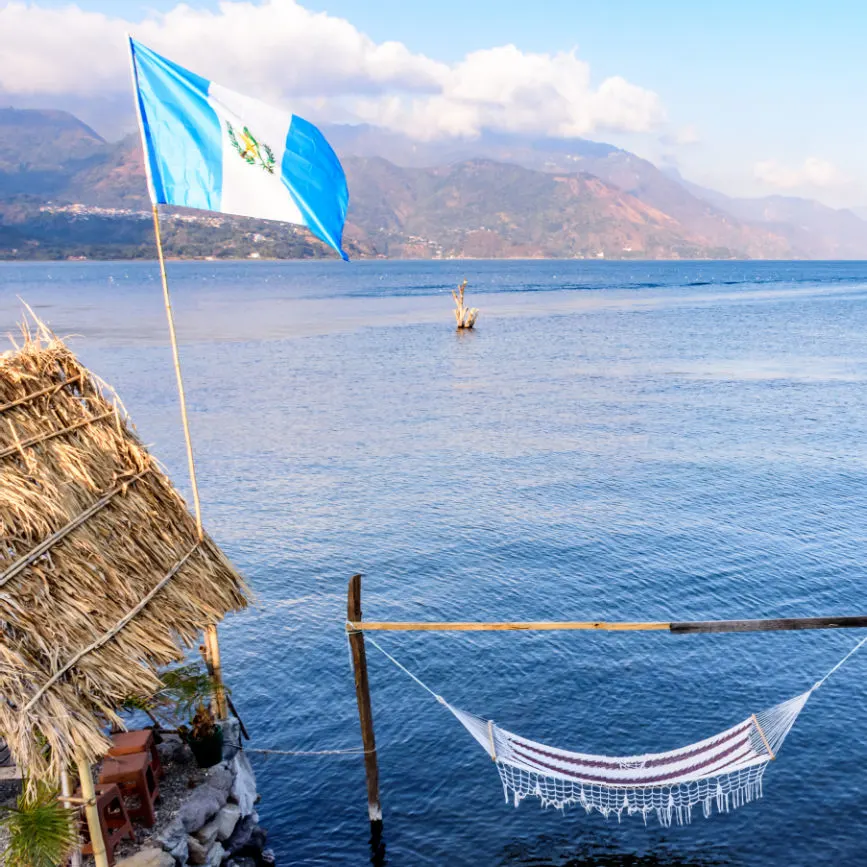Guatemala flag at Lake Atitlan