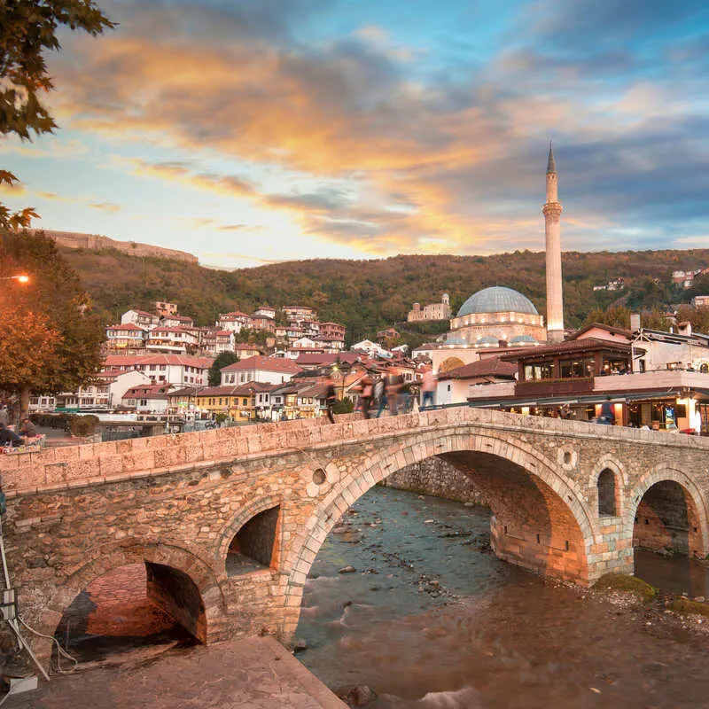 Historical City Of Prizren, Kosovo Photographed At Dusk, Balkans, Southeastern Europe