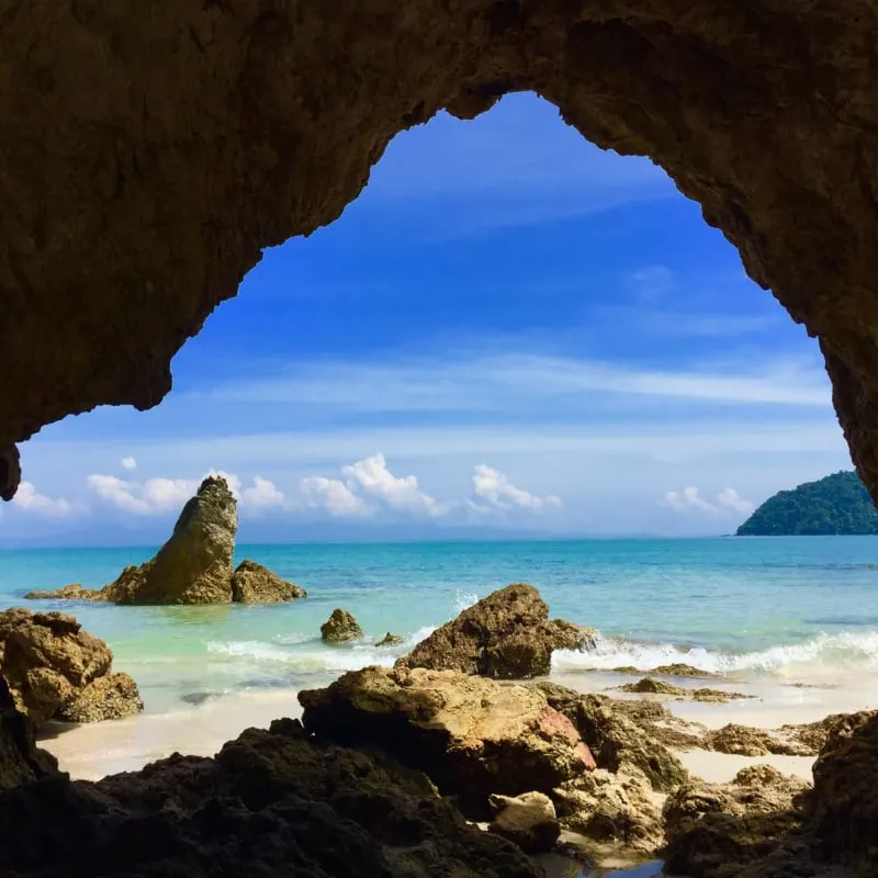 Koh Phayam island in Thailand sea cave