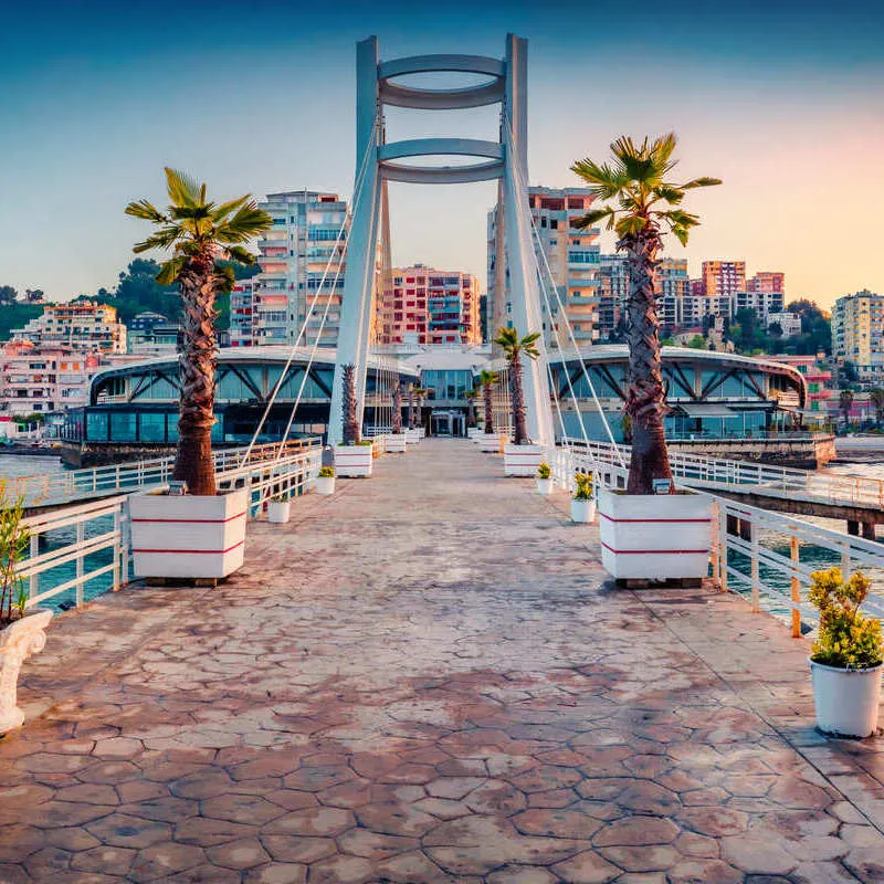 Modern Port Of Durres, Albania, South Eastern Europe, Balkan Peninsula