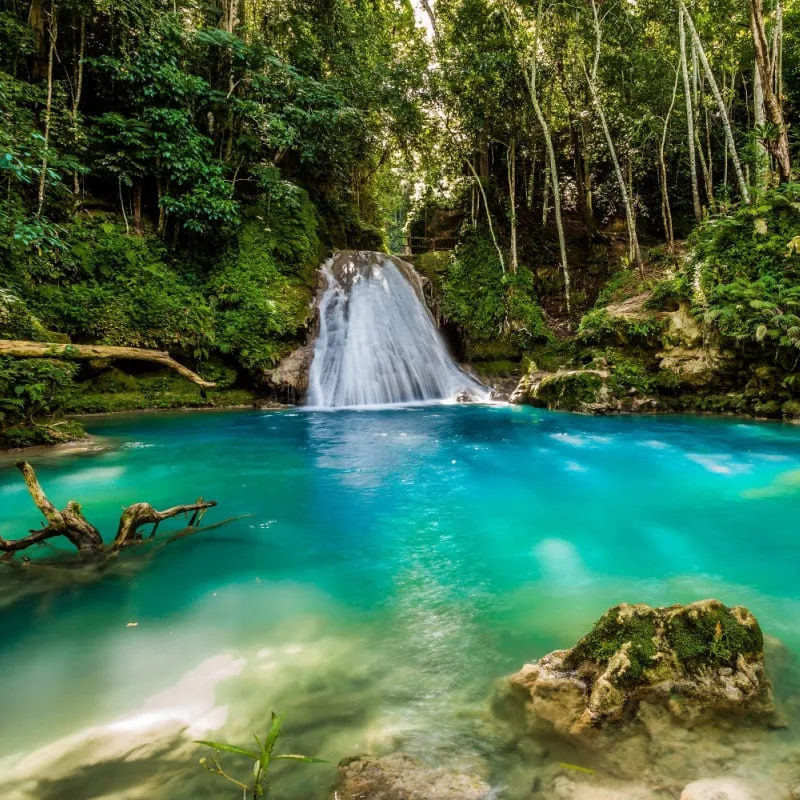 Blue hole waterfall in Ocho Rios Jamaica