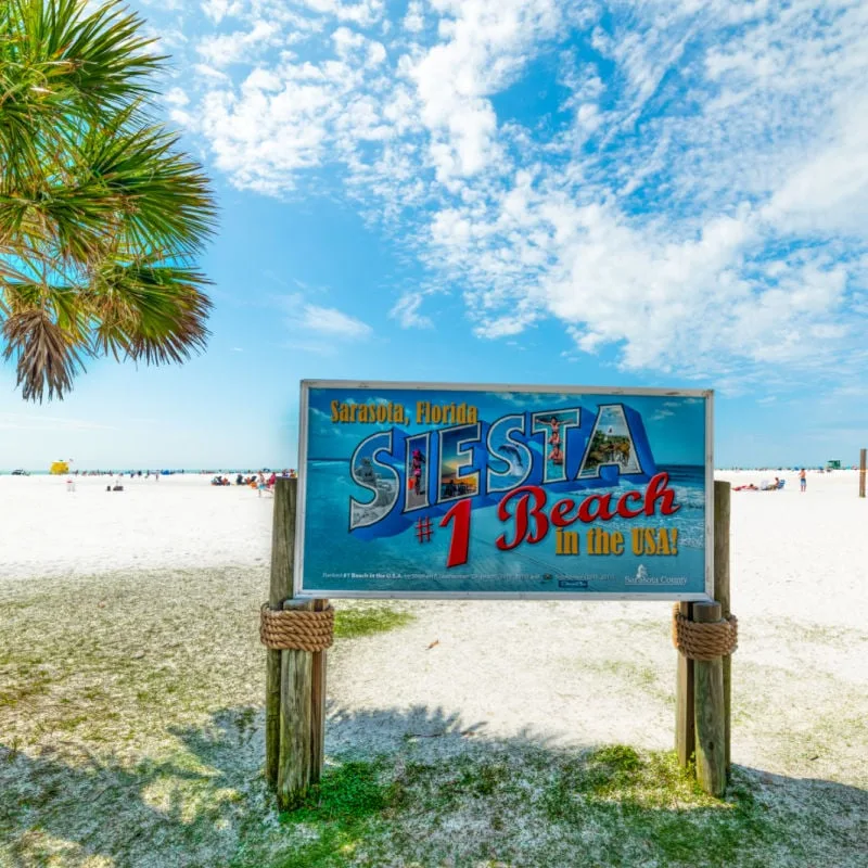 sign as you enter siesta key beach florida