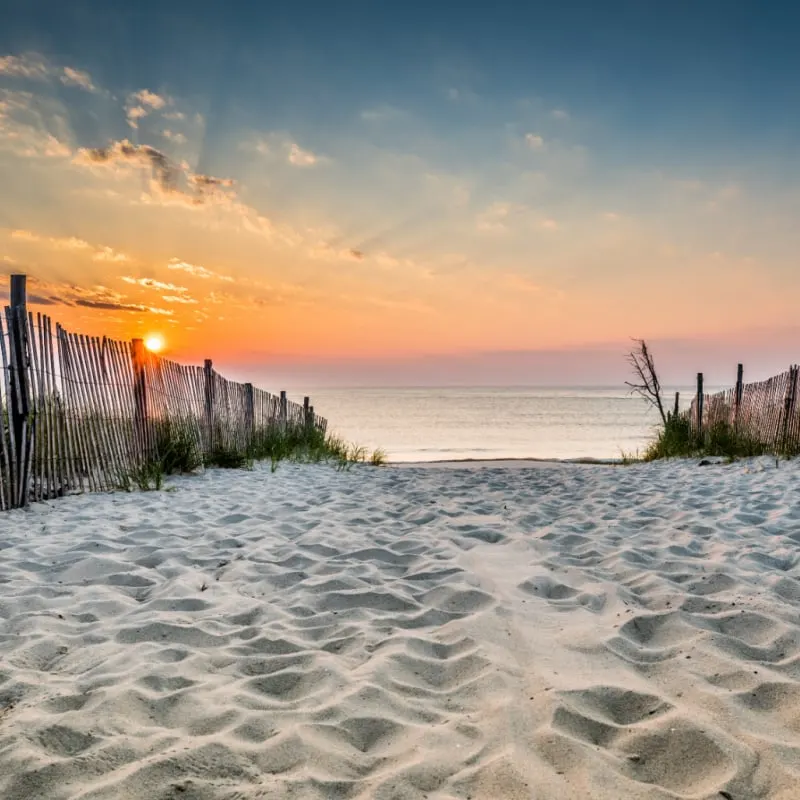 sunrise on a beach in delaware