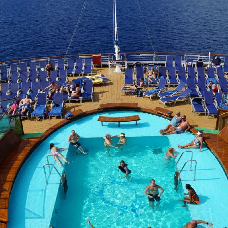 The pool on the Carnival Breeze cruise ship