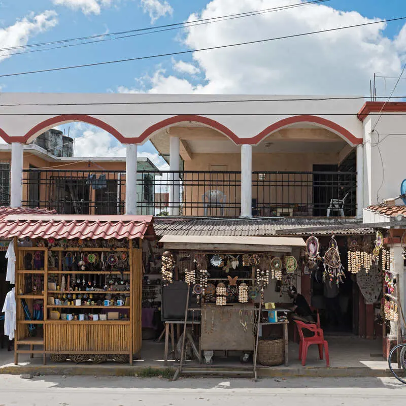 Traditional Souvenir Shops In Bacalar, Quintana Roo, Mexico, Latin America