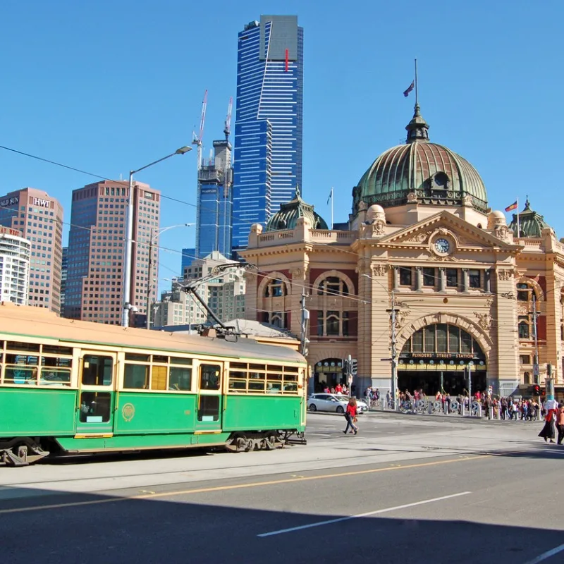Tram At Flinders, Melbourne, Australia