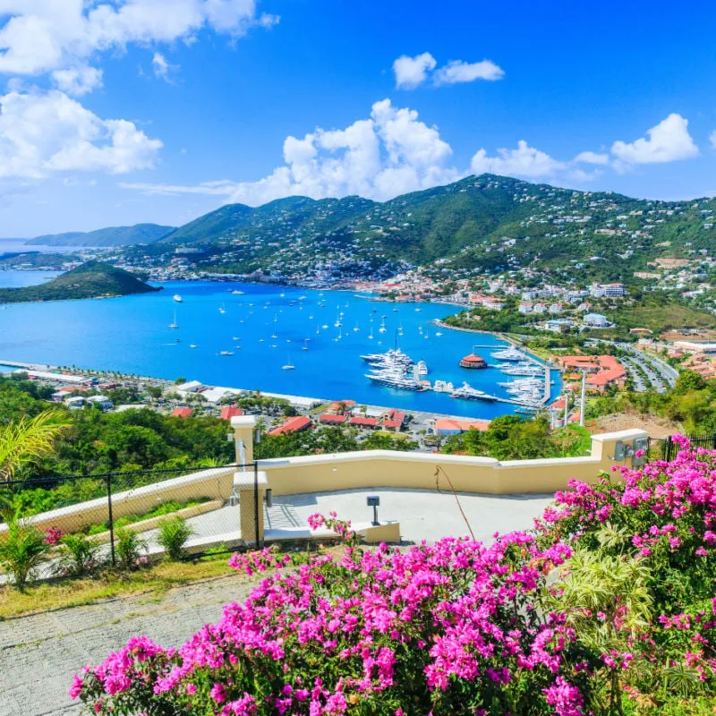 view of a beautiful bay on st thomas us virgin islands