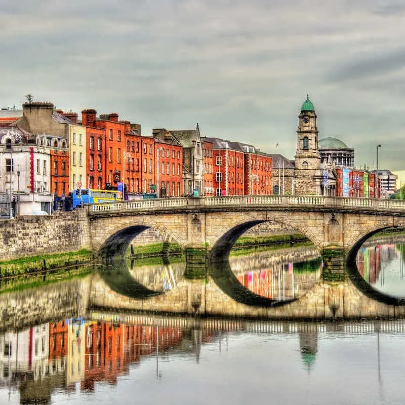 View Of Mellow's Bridge, Old Town Dublin, Capital City Of Ireland, Europe