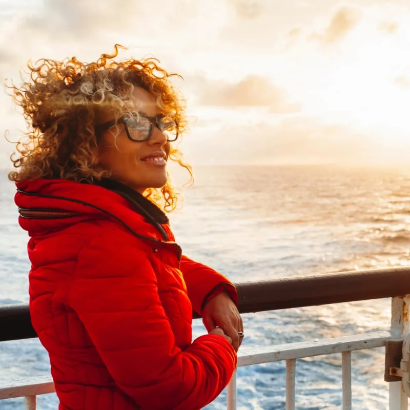 woman of color on cruise ship