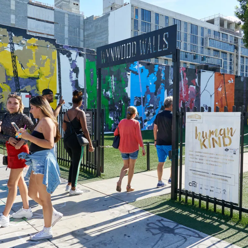 Visitors enter the Wynwood Walls to see the famous street art in Miami