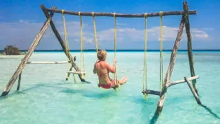 Young Woman Pictured In Lake Bacalar, Bacalar, Quintana Roo, Mexico